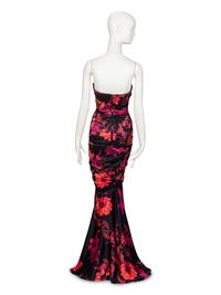 DOLCE & GABBANA, DRAPED FLORAL PRINT GOWN