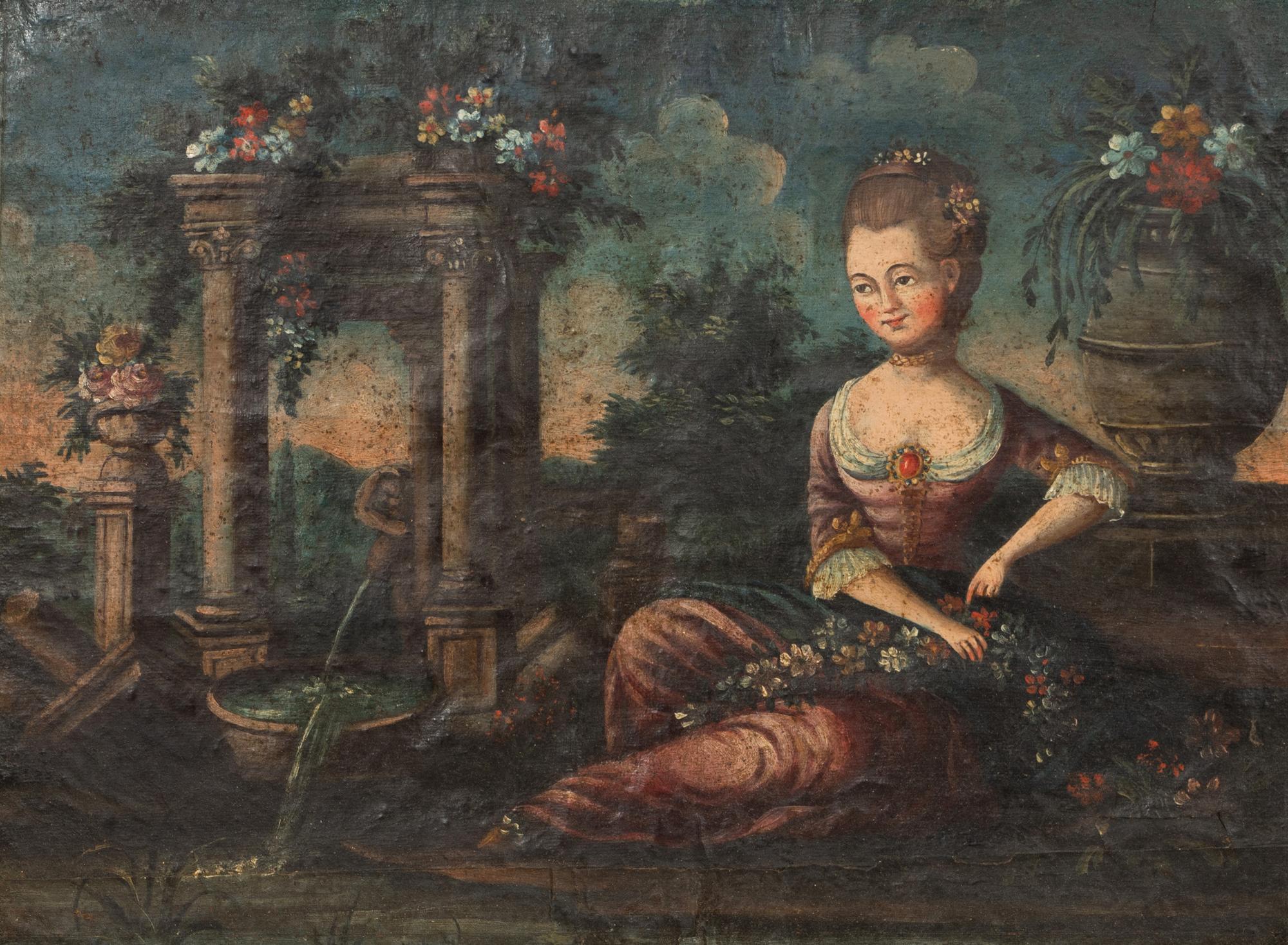Lady in a Garden Setting