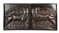 A Pair of Hammered Bronze Panels 10 1/2 x 16 inches. — 20TH CENTURY
