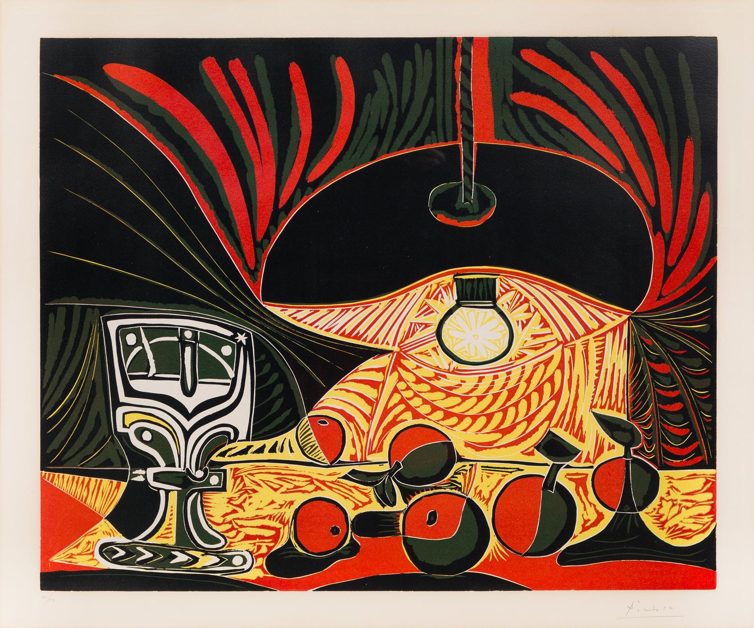 Pablo Picasso, (Spanish, 1889-1974), Nature morte au verre sous la lampe, 1962