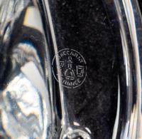 A Baccarat Figure of a Female Golfer, a Spaulding Baccarat Golf Ball, a Steuben Toothpick Holder and a Steuben Owl