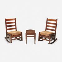 Gustav Stickley (American, 1858-1942) Pair of Small Rockers No. 2607, USA, circa 1902