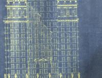 A Blue Print Drawing Signed "Ch. Nov. 1928. Geri A Riedl" 34-1/2 x 24 x 1-1/2 inches (framed) — United States, Circa 1928