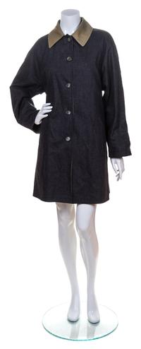 A Gucci Grey Flannel and Green Cotton Reversible Trench Coat,
