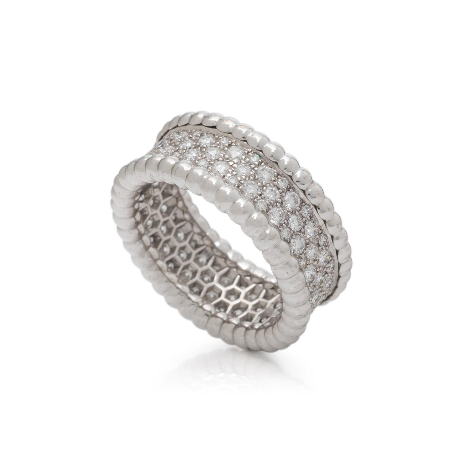 VAN CLEEF & ARPELS, 'PERLÉE' DIAMOND AND WHITE GOLD RING