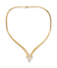 A 14 Karat Yellow Gold and Diamond Collar Necklace, Jose Hess,