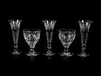 A Collection of William Yeoward Etched Glass Stemware Articles