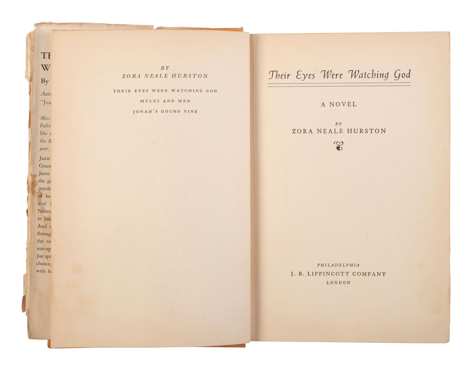 [LITERATURE]. HURSTON, Zora Neale. Their Eyes Were Watching God . Philadelphia: J.B. Lippincott Company, 1937.
