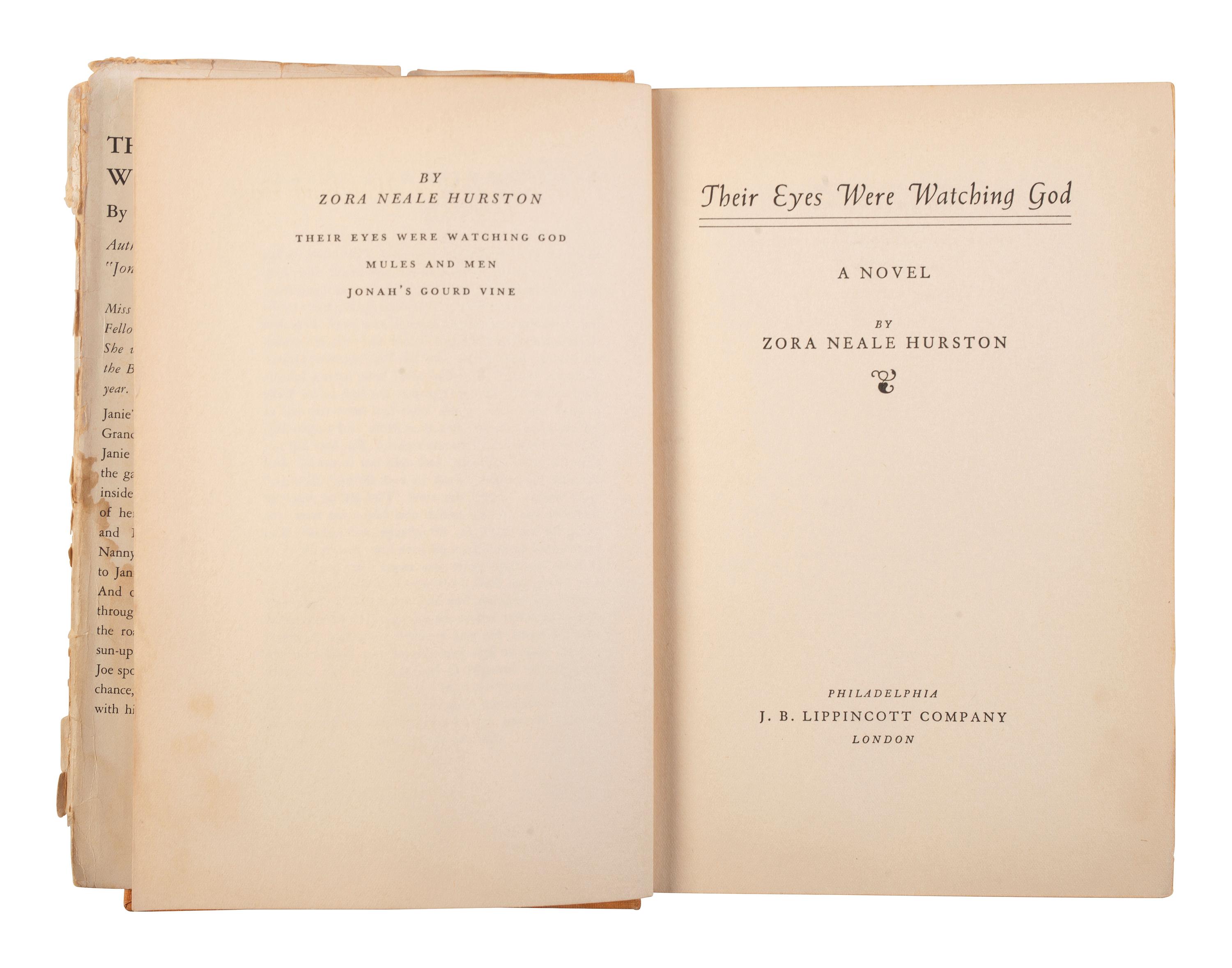 [LITERATURE]. HURSTON, Zora Neale. Their Eyes Were Watching God . Philadelphia: J.B. Lippincott Company, 1937.