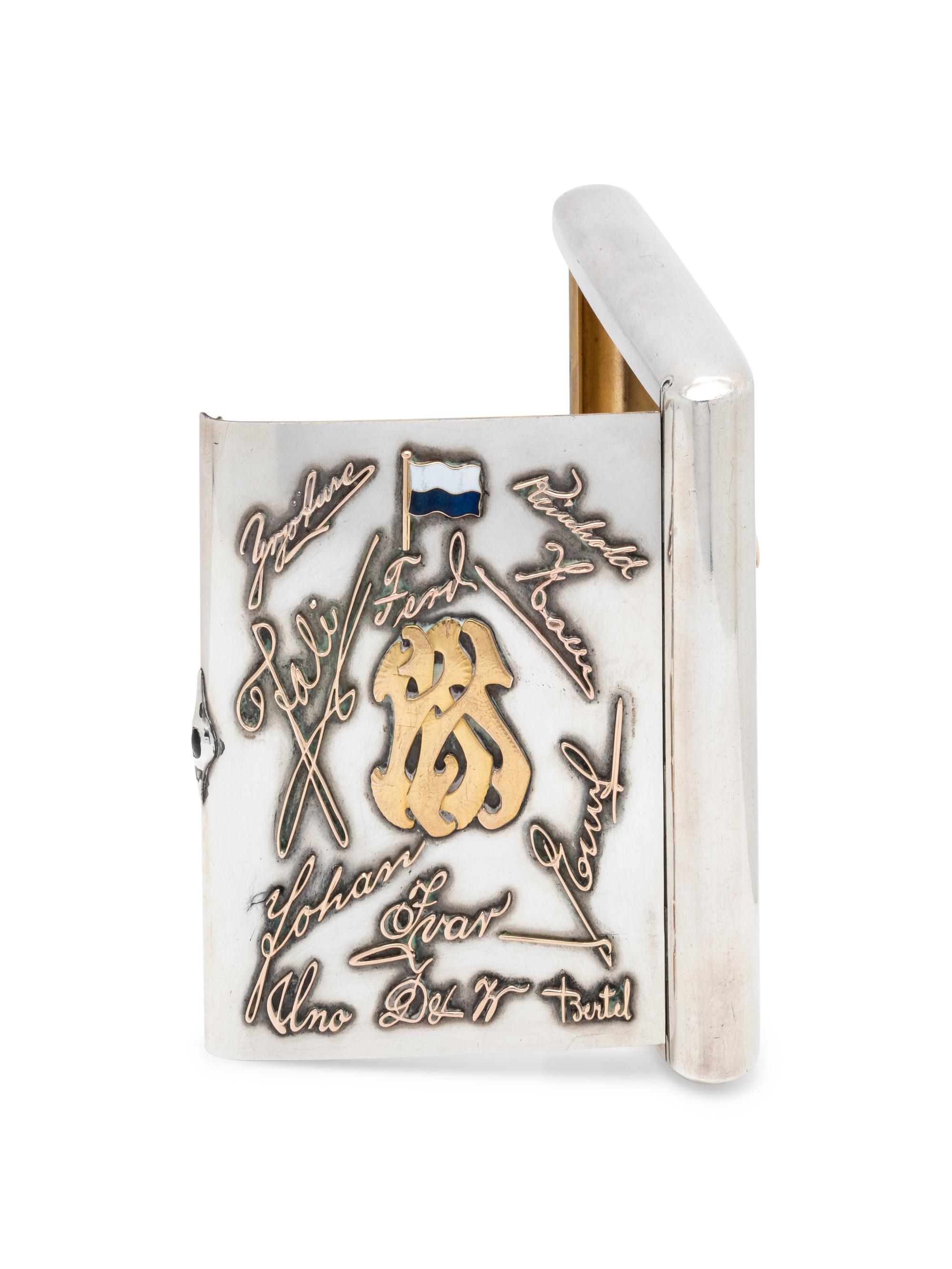 A Russian Silver and Gold Mounted Cigarette Case