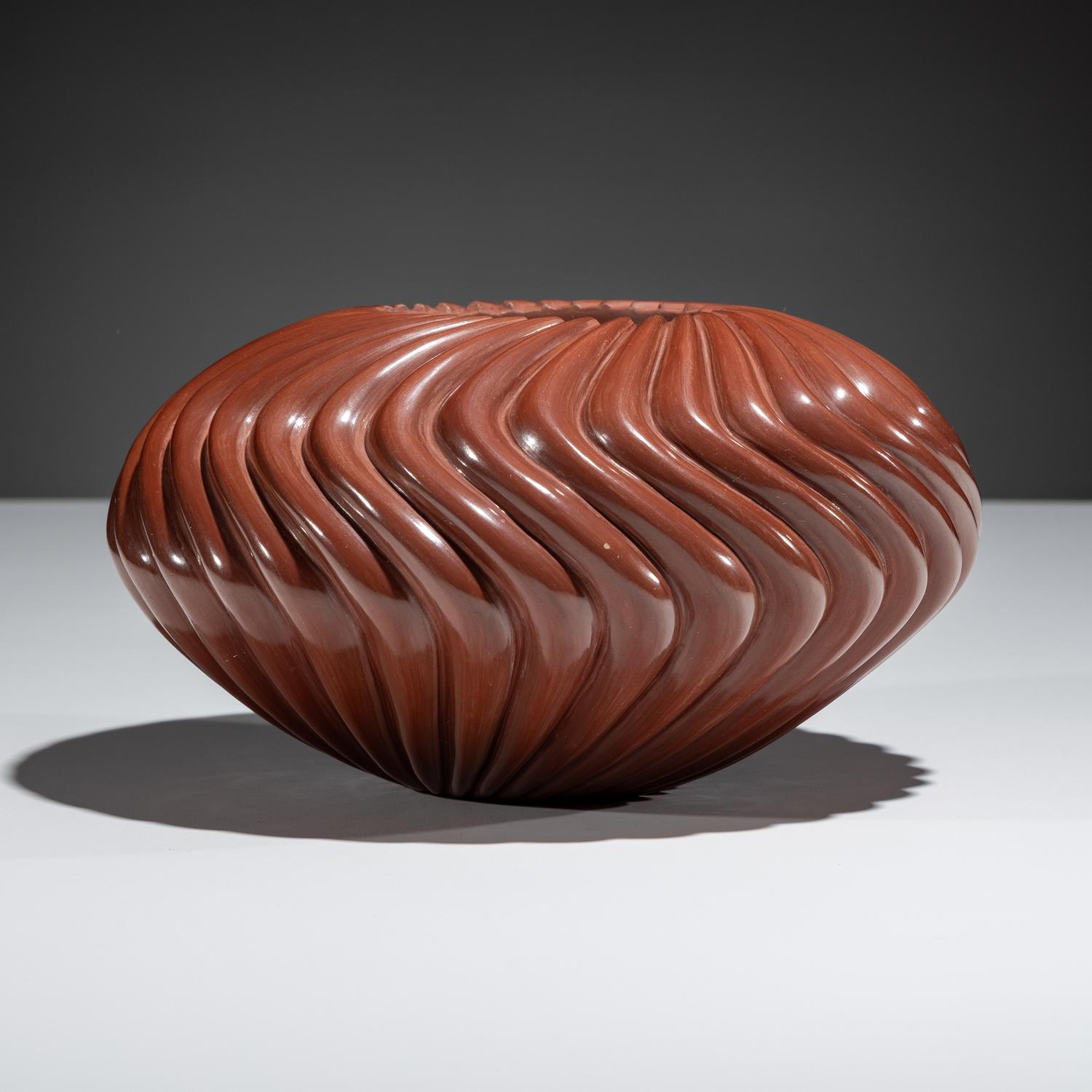 Redware Pottery Swirl Jar