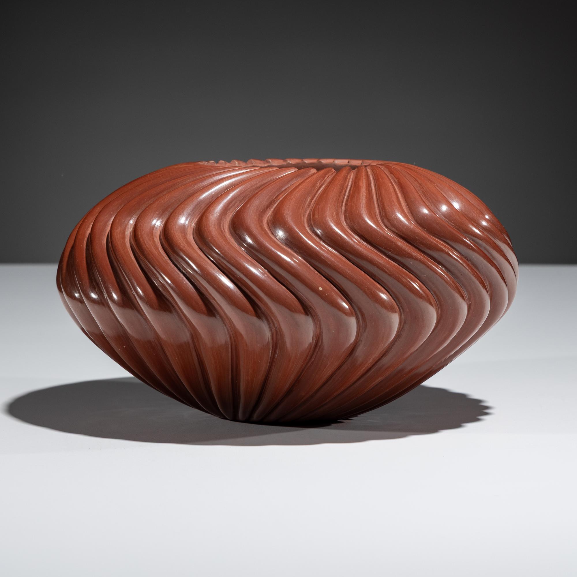 Redware Pottery Swirl Jar