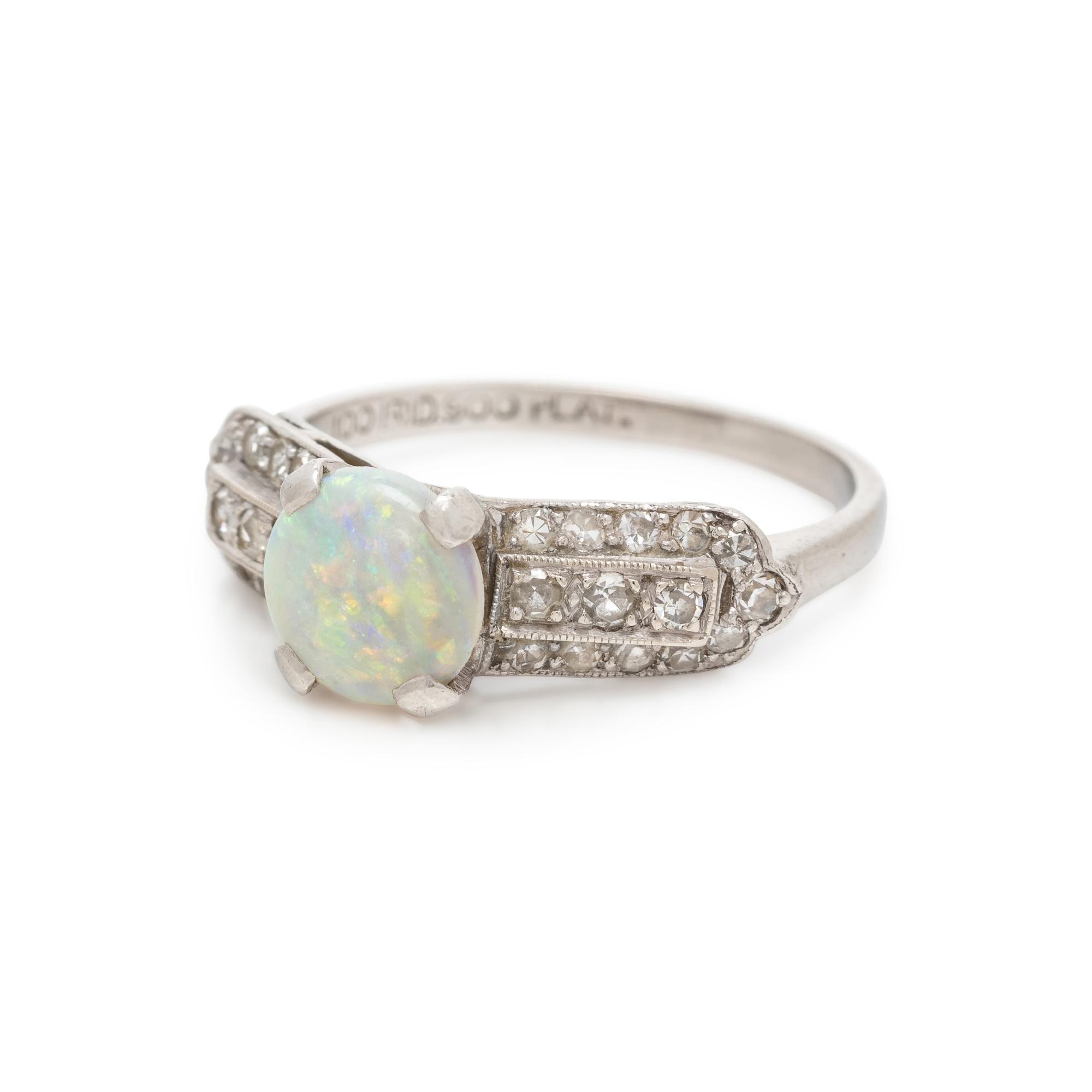 OPAL AND DIAMOND RING