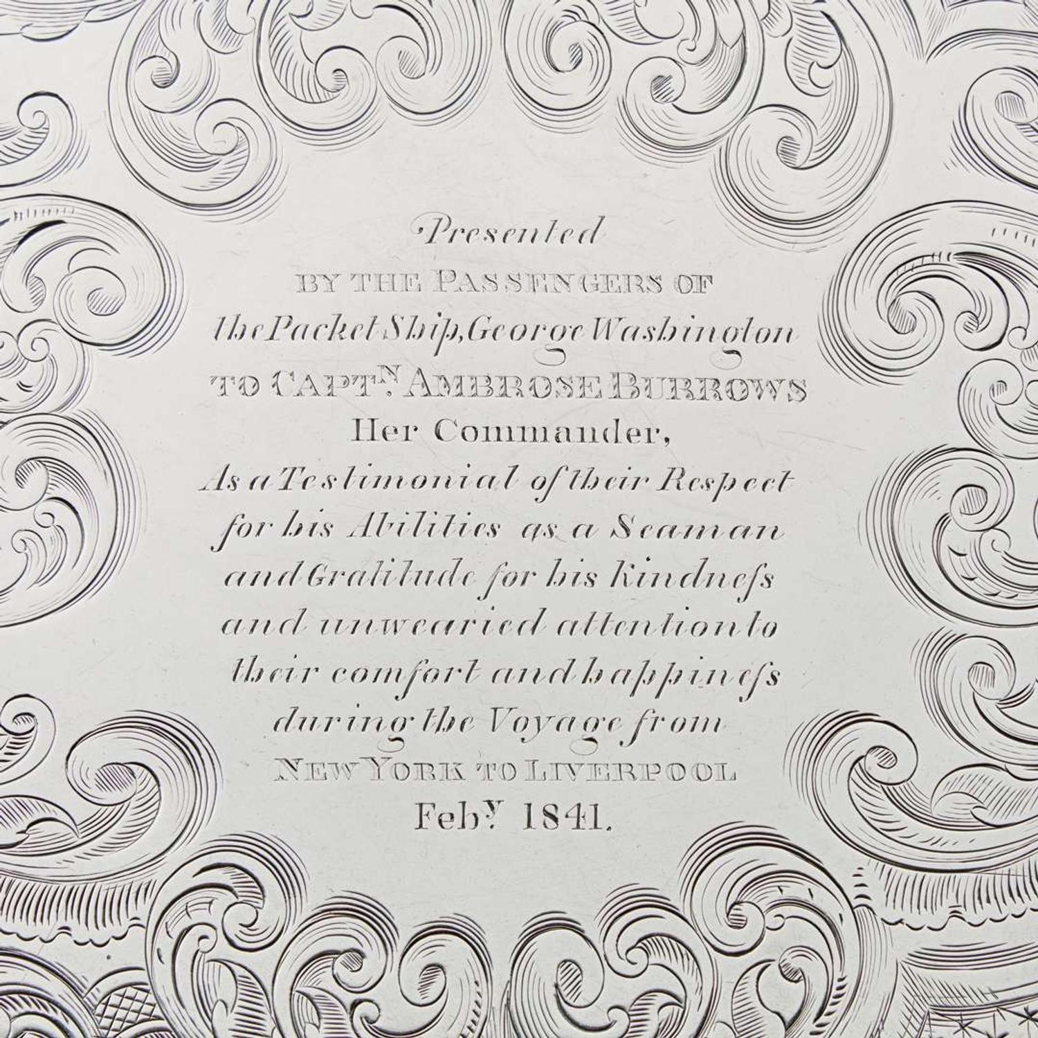A sterling silver presentation salver Charles Reilley and George Storer, London, 1840