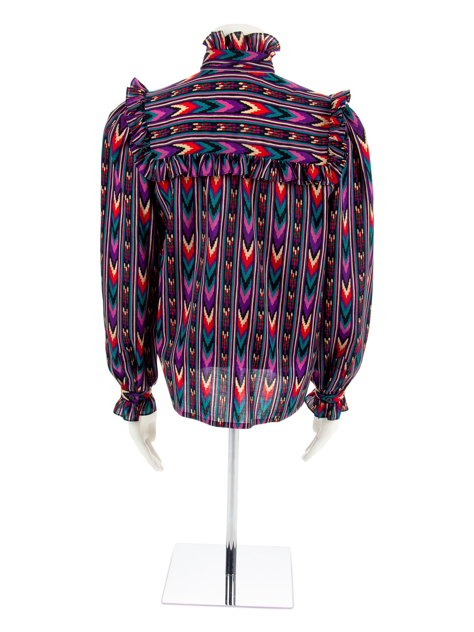 Two Saint Laurent Rive Gauche Blouses, 1980-90s