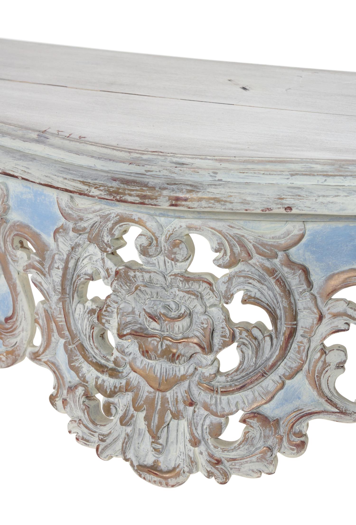 A Louis XV Style Gray and Blue-Painted Console Table
