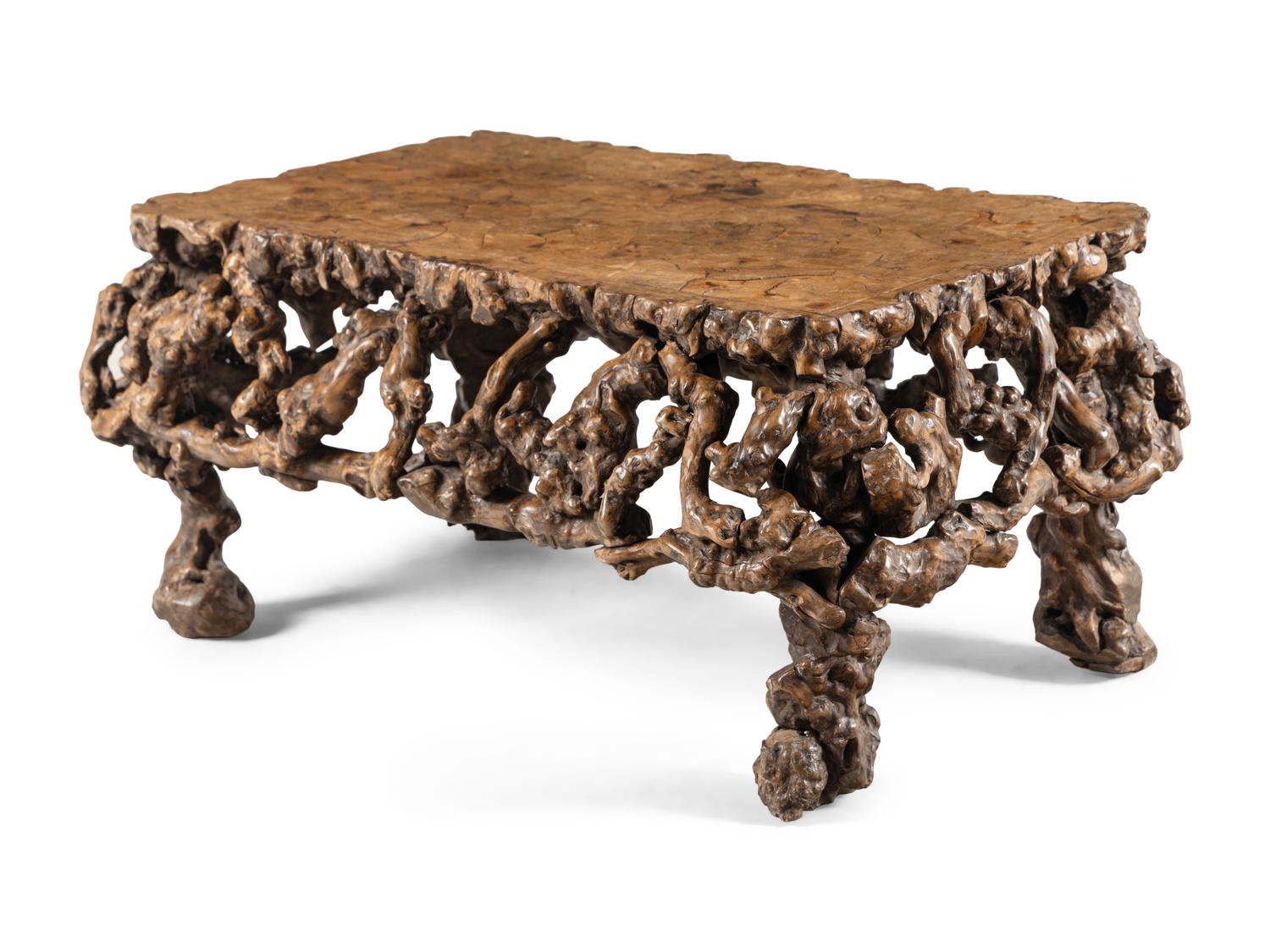A Chinese Rootwood Low Table 天然木根雕矮桌