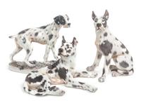 Three Dahl Jensen Copenhagen Porcelain Figures Width of widest 12 inches. — 20TH CENTURY