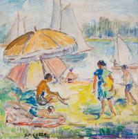 Francesco J. Spicuzza, (American, 1883-1962), Cedar Lake, Wisconsin and Bradford Beach, 1936 (two works)