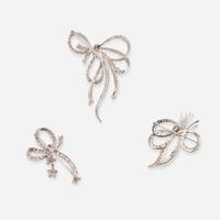 A Collection of White Gold and Diamond Pins