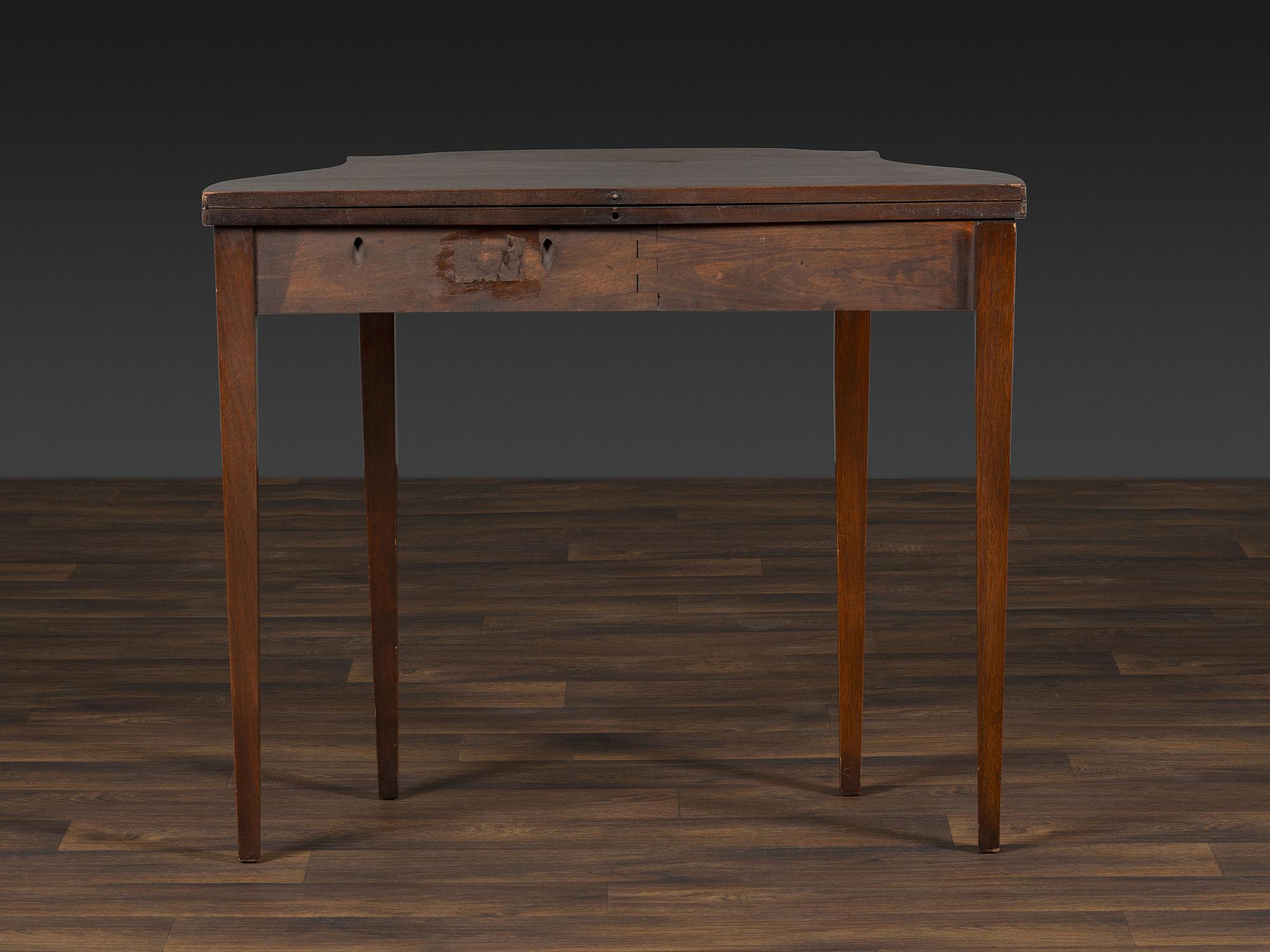 A Federal Figured and Inlaid Mahogany Games Table
