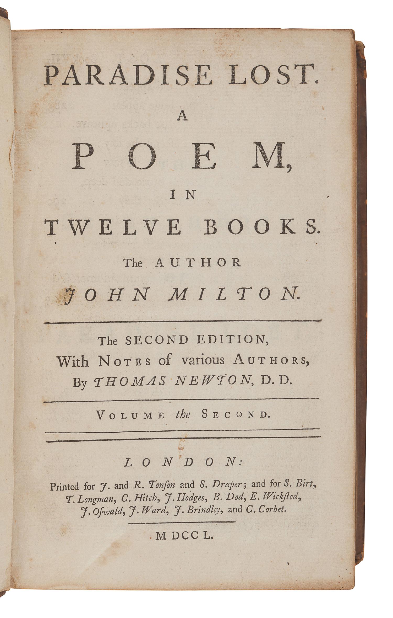 [ENGLISH LITERATURE & HISTORY]. A group of 6 works, comprising: