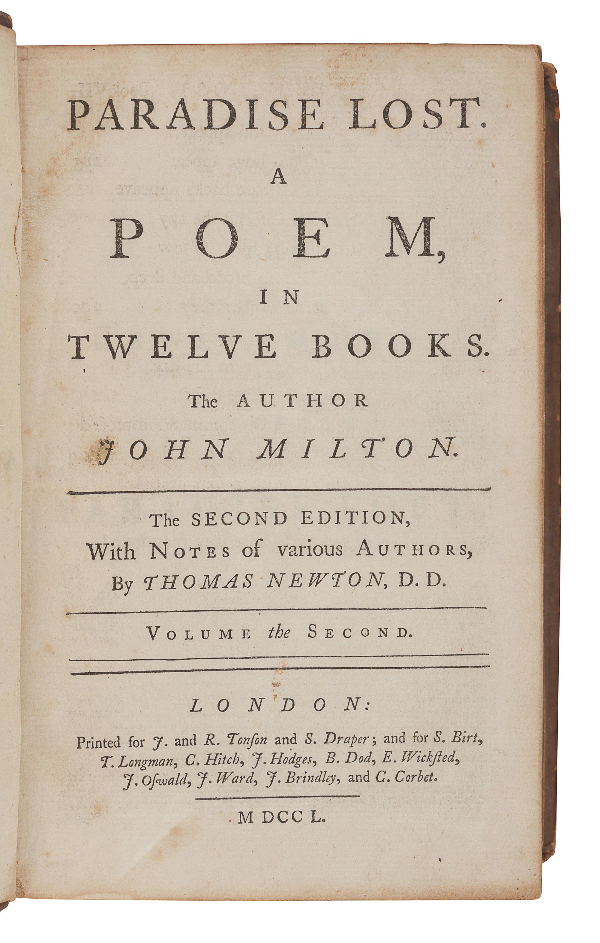 [ENGLISH LITERATURE & HISTORY]. A group of 6 works, comprising: