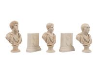 Three Composition Busts and a Pair of Bookends