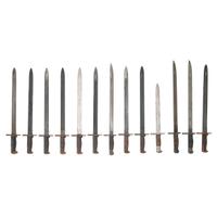 Lot of 13 WWI-era U.S. Bayonets: Including Winchester M1917, and Nine M1905 Bayonets