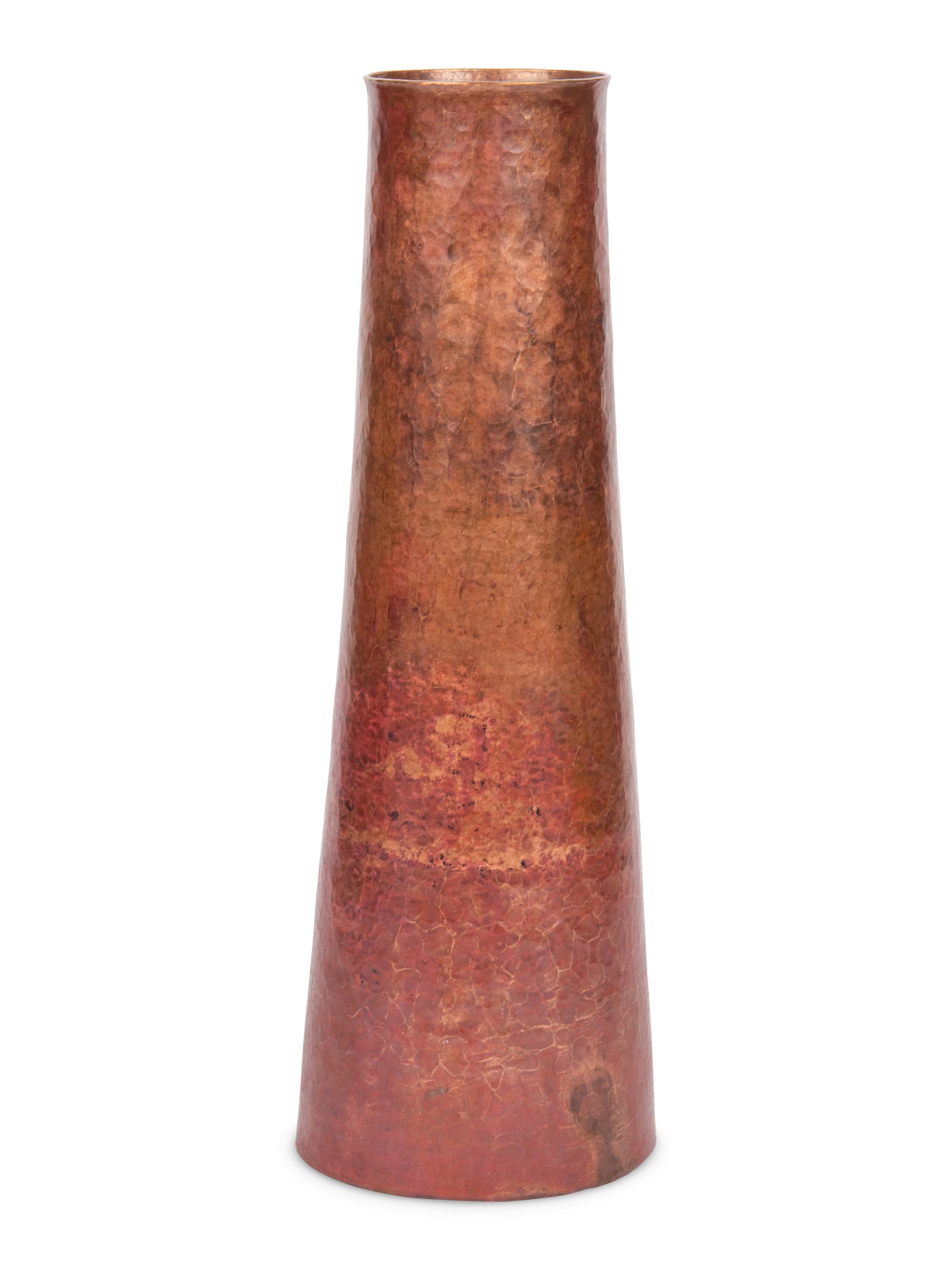 A Mexican Hammered Copper Vase
