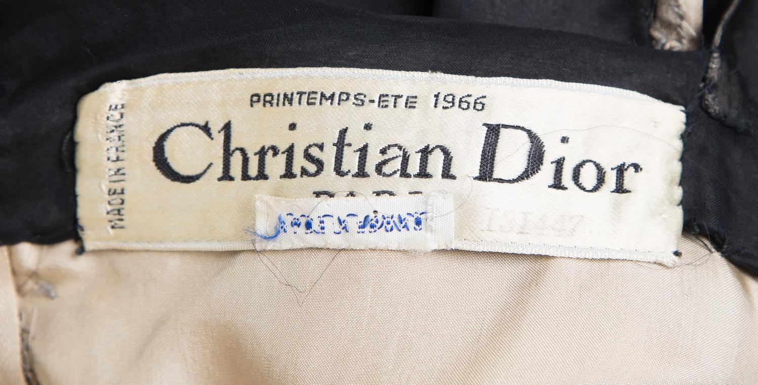 A Christian Dior 1966 Haute Couture Black Silk Dress, No Size.