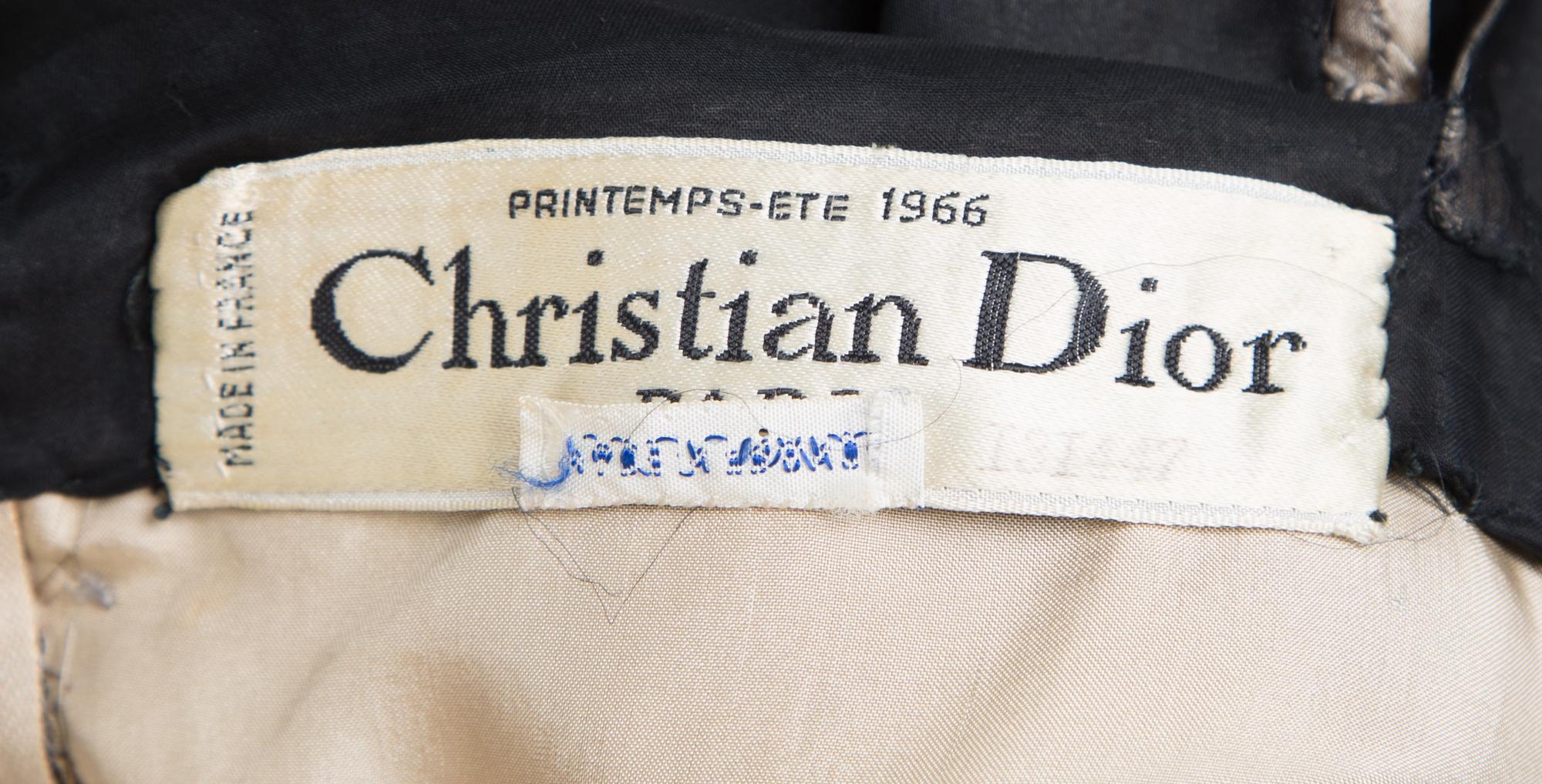 A Christian Dior 1966 Haute Couture Black Silk Dress, No Size.
