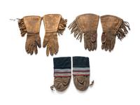 Collection of Beaded Hide Gauntlets and Mittens