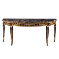 A Neoclassical Style Parcel Gilt Marble-Top Console Table