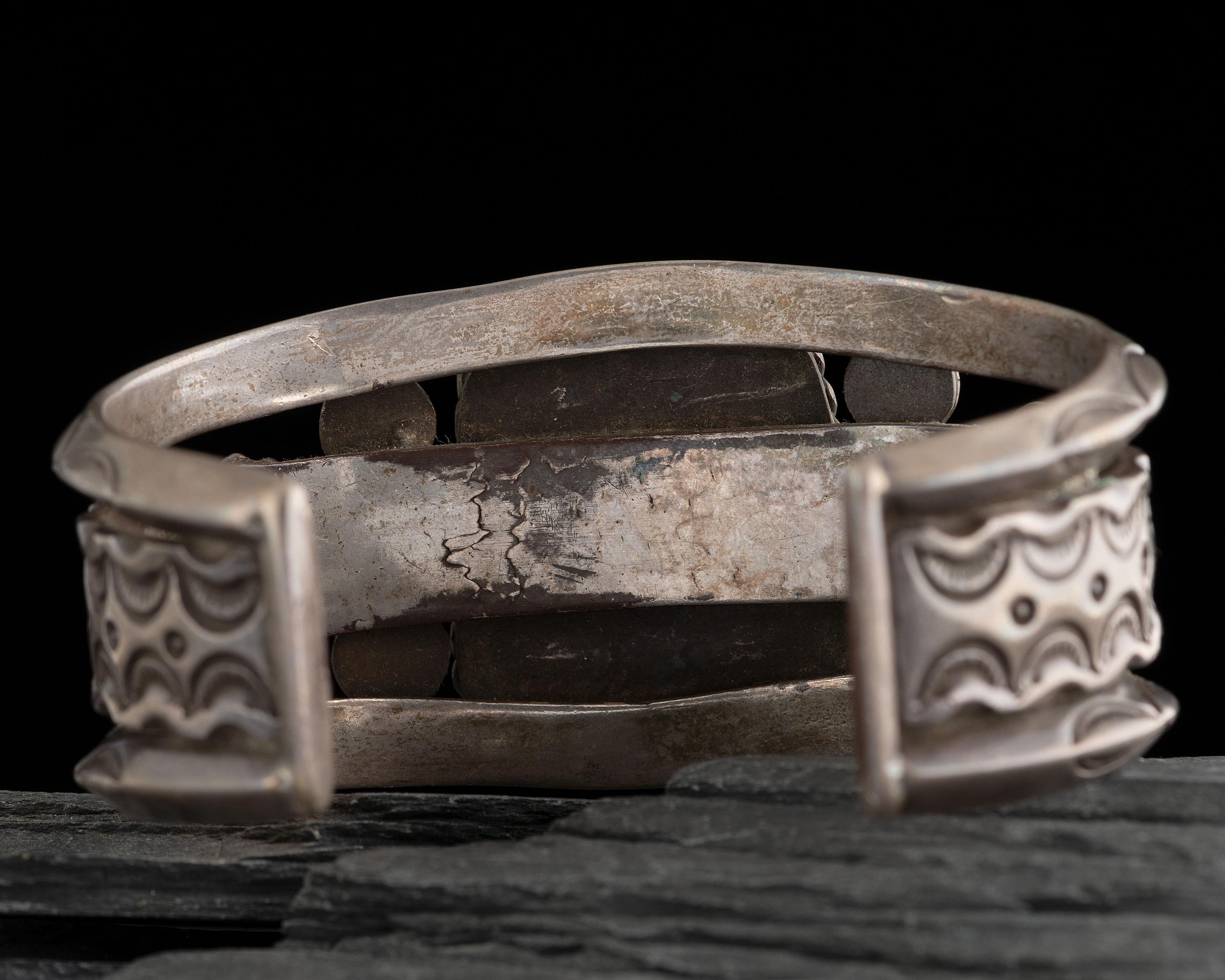 Navajo Silver and Turquoise Cuff Bracelet