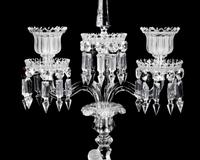 A Pair of Baccarat Etched and Molded Glass Figural Two-Light Candelabra