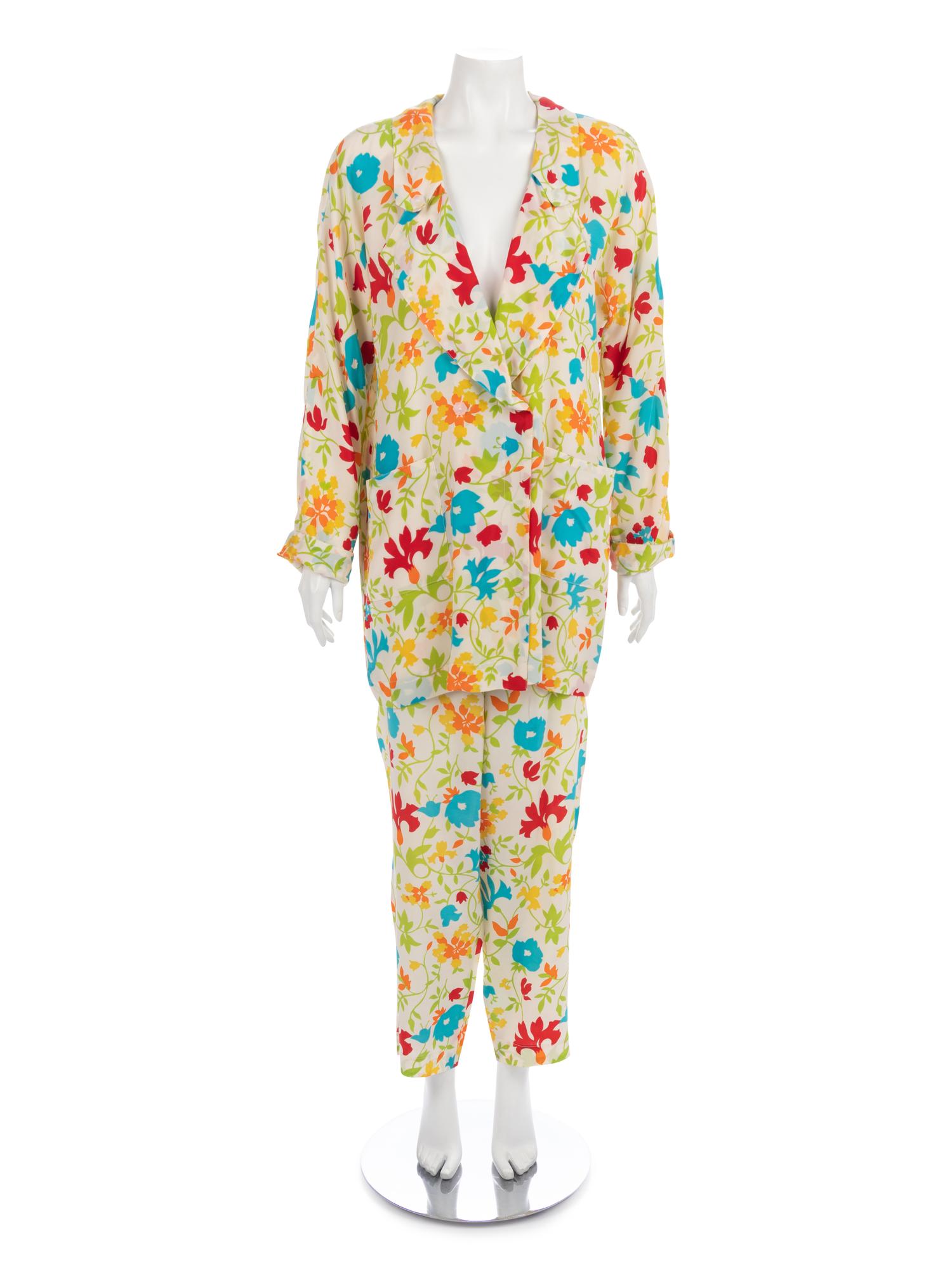 Four Jean Muir Floral Pant Ensembles, 1980-90s