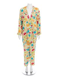 Four Jean Muir Floral Pant Ensembles, 1980-90s