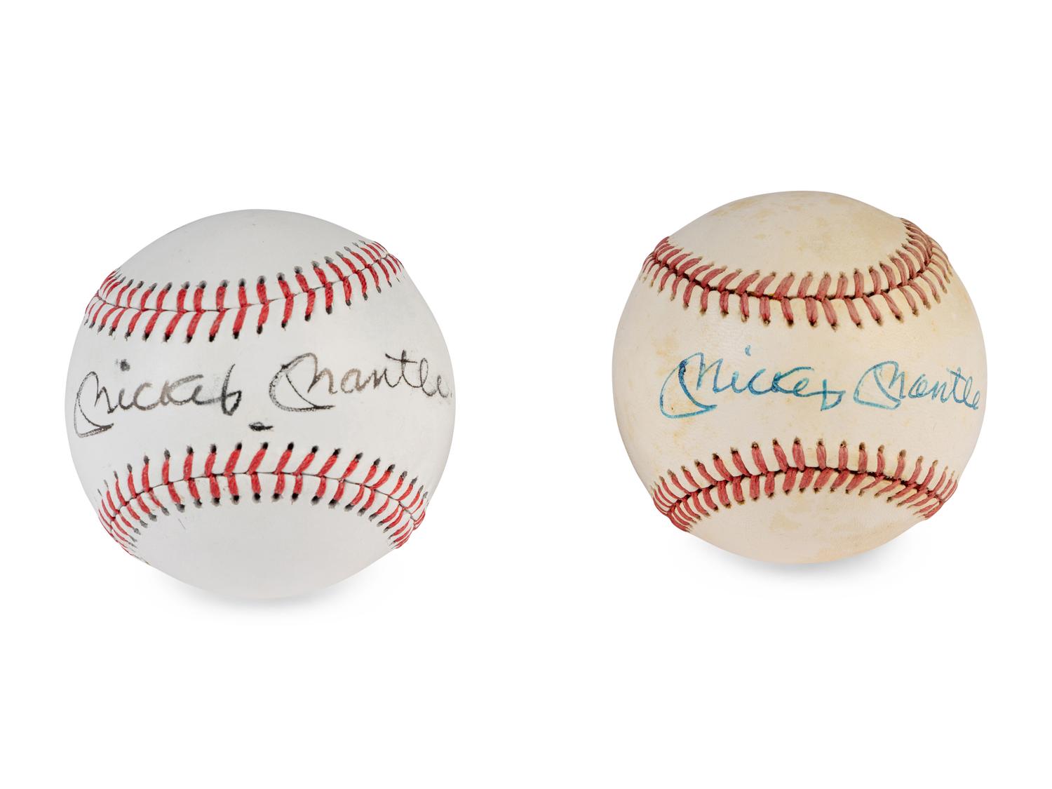A Group of Mickey Mantle Single Signed Autograph Baseballs (Beckett Authentication Services Letters)