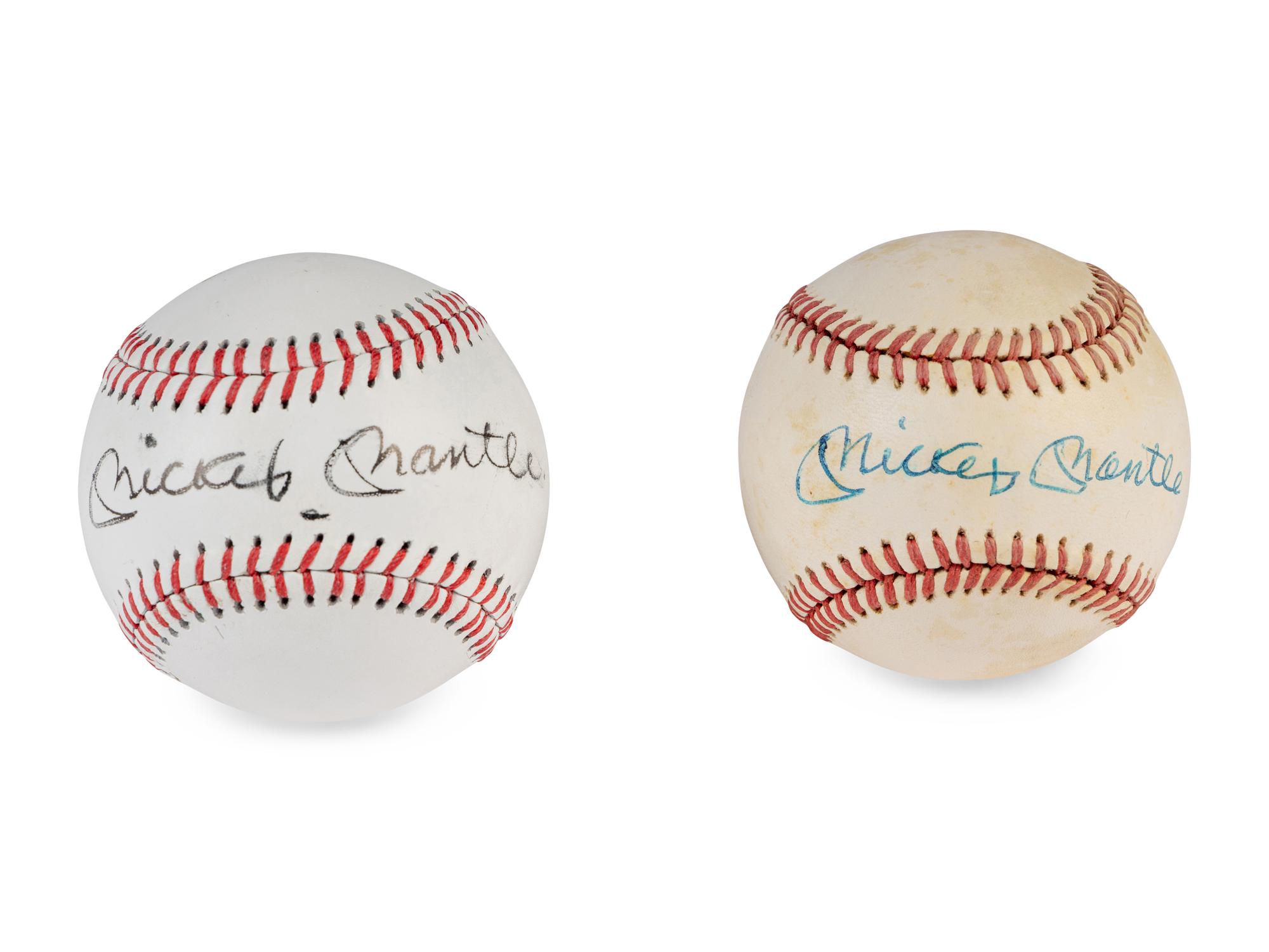 A Group of Mickey Mantle Single Signed Autograph Baseballs (Beckett Authentication Services Letters)