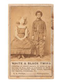 [AFRICAN AMERICANA - EARLY PHOTOGRAPHY]. White and Black Twins . CDV of Hellen Ann Windman Walker and Henry Sedam Walker. Pittsburgh, PA: L.A. Phillips, 1868.