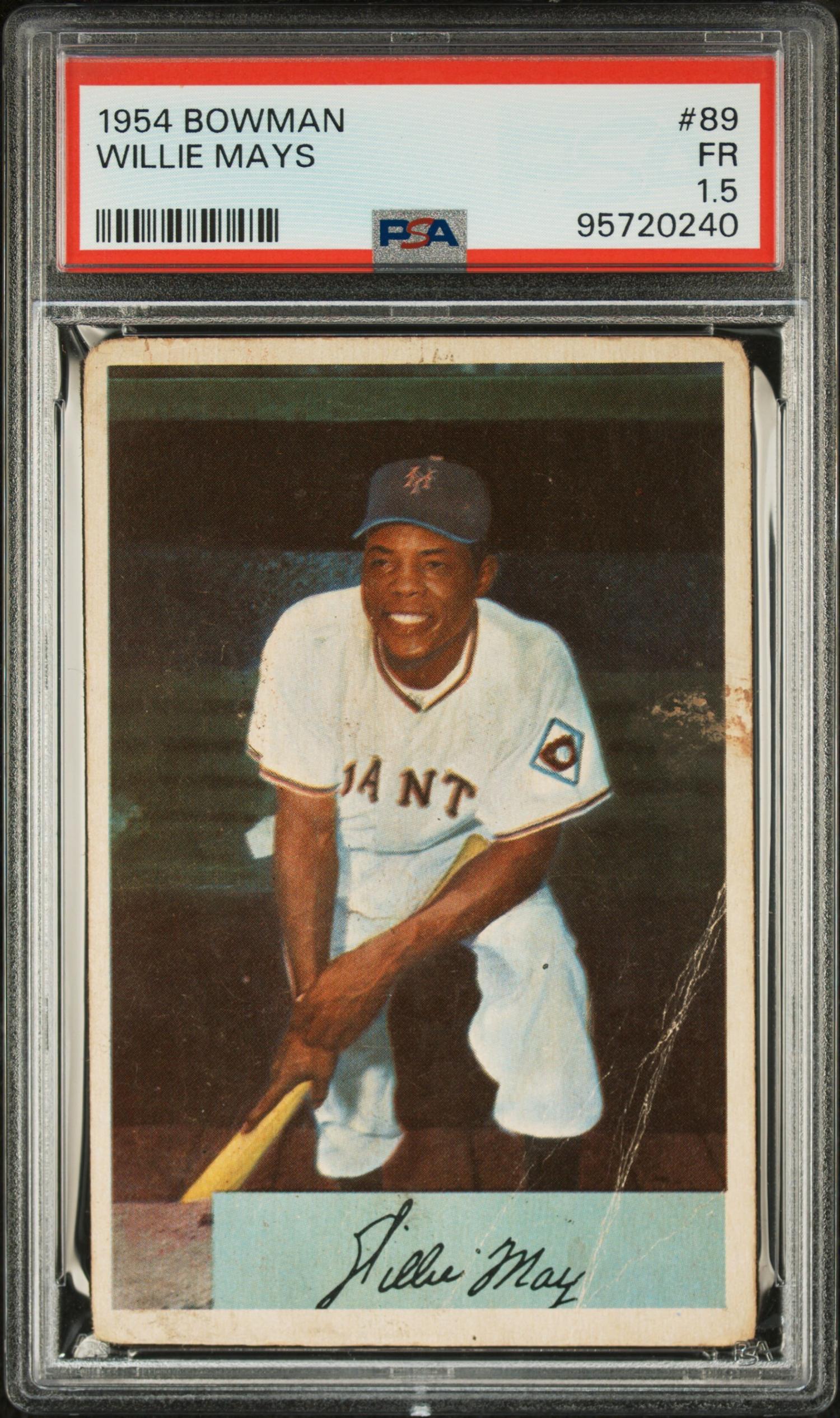 A 1954 Bowman Willie Mays Baseball Card No. 89 (PSA 1.5)