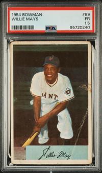 A 1954 Bowman Willie Mays Baseball Card No. 89 (PSA 1.5)