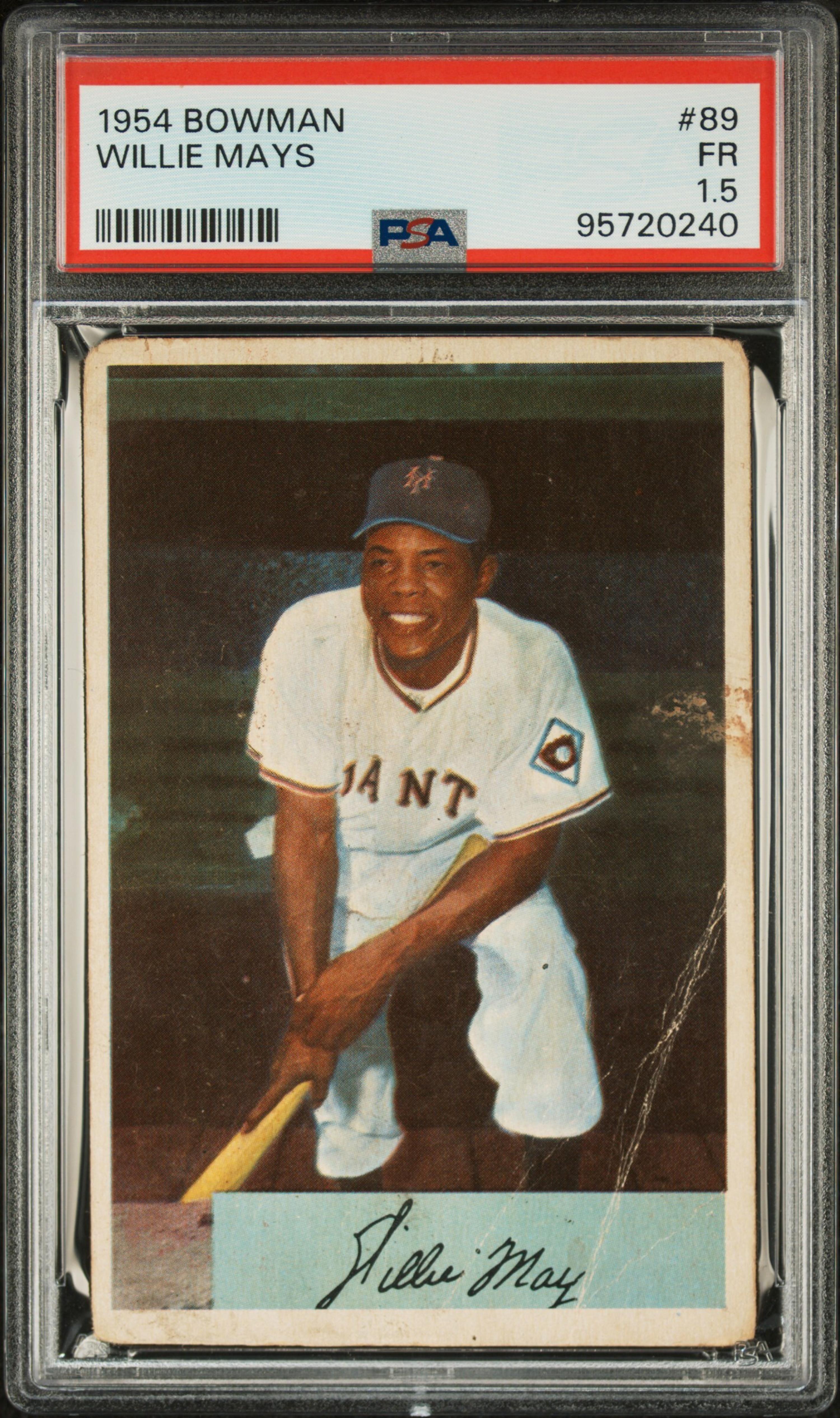 A 1954 Bowman Willie Mays Baseball Card No. 89 (PSA 1.5)