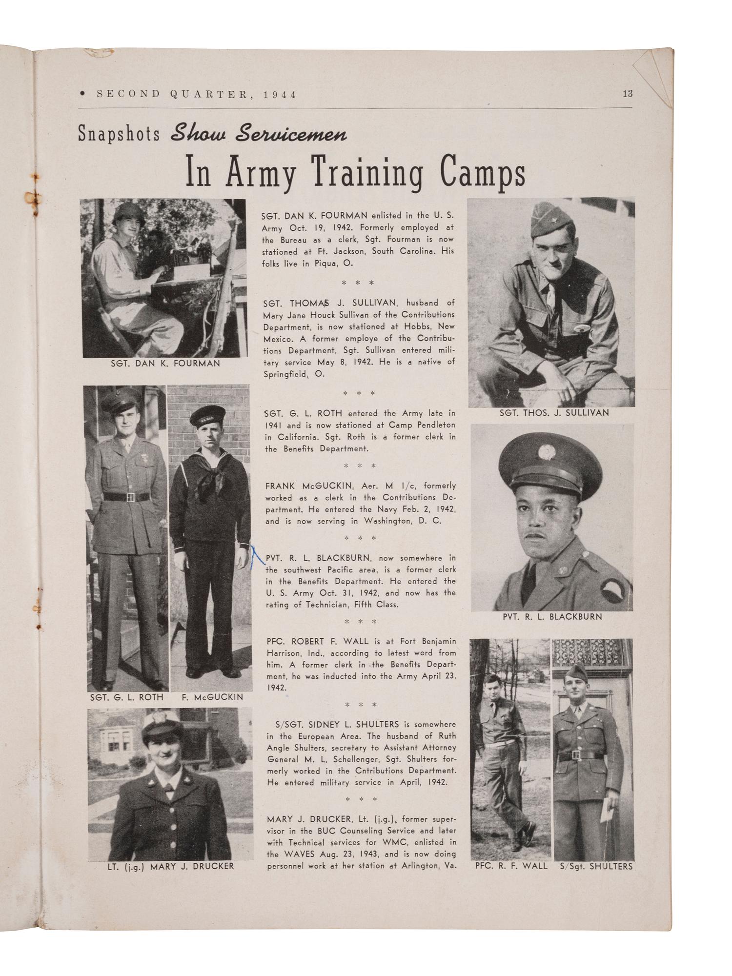[AFRICAN AMERICANA]. Photographic archive related to Sgt. Robert L. Blackburn, 93rd Signal Company, 93rd Infantry Division, of Cleveland, Ohio.