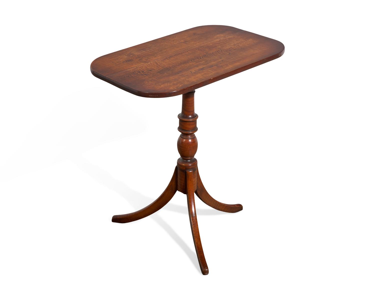 A Federal Tiger Maple Candlestand