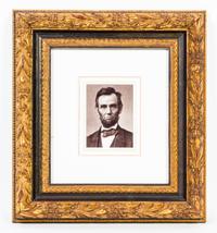 A Shoulder Length Portrait of Abraham Lincoln 14 1/2 x 13 1/2 inches (framed).