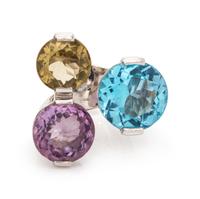 A Sterling Silver and Multigem Ring, Pianegonda,