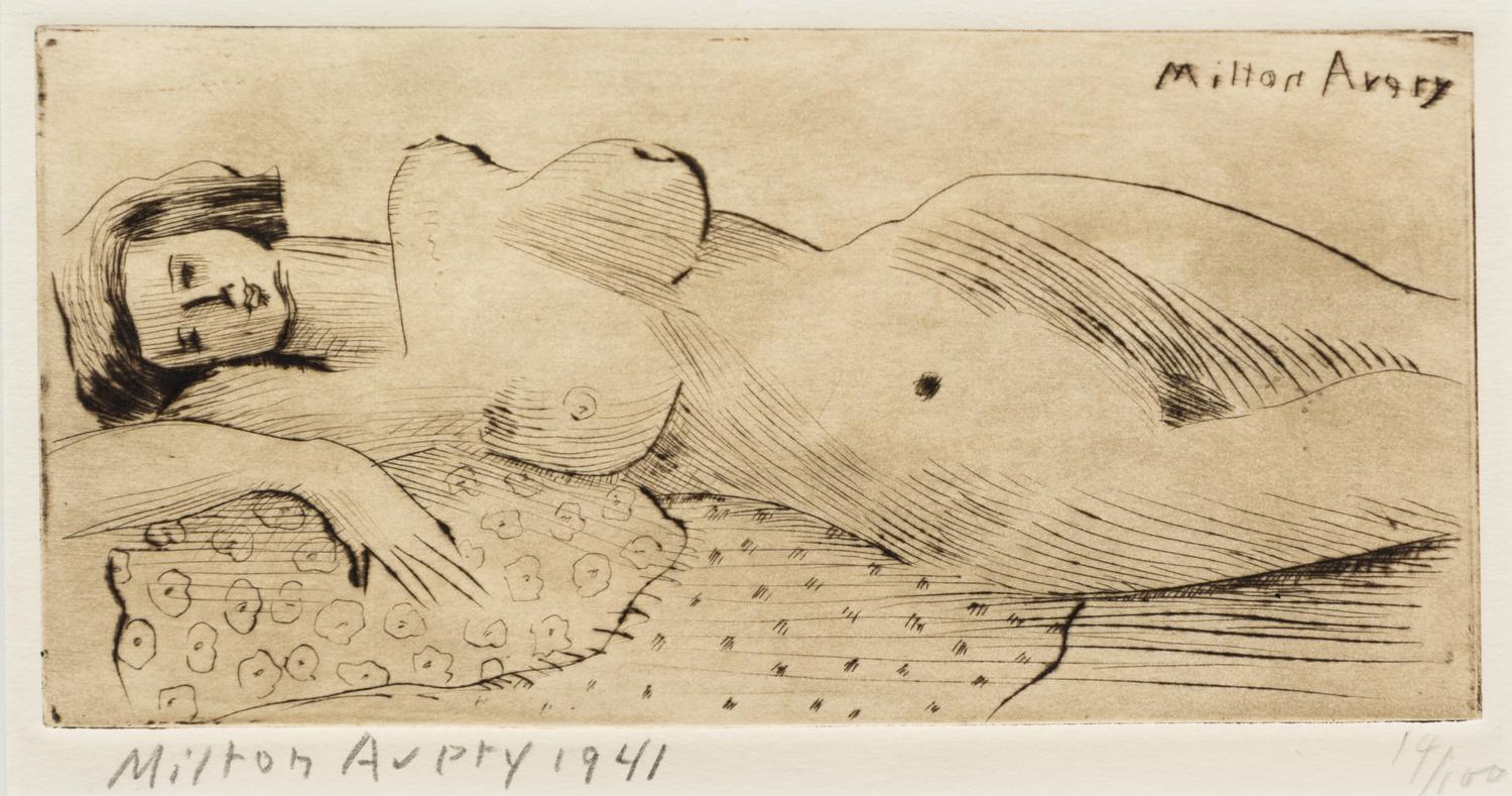 Milton Avery, (American, 1885-1965), Reclining Nude, 1941