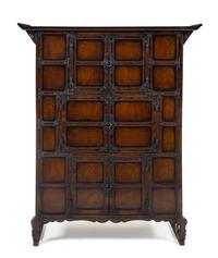 A Korean Elmwood Ginko Book Chest Height 53 x width 43 1/2 x depth 15 5/8 inches. — LATE 19TH CENTURY